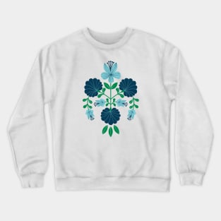 Floral Emblem blues Crewneck Sweatshirt